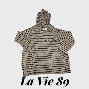 La Vie 89 Striped Hoodie 1X
